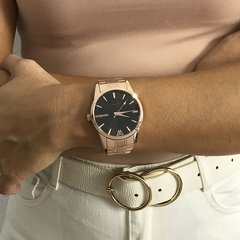 Woollers Reloj Atenea Rose Gold esfera negro