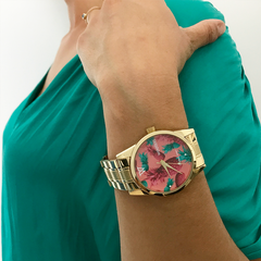 Woollers Reloj Bali Dorado Esfera de piñas