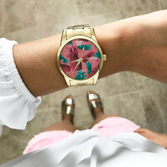 Woollers Reloj Bali Dorado Esfera de piñas