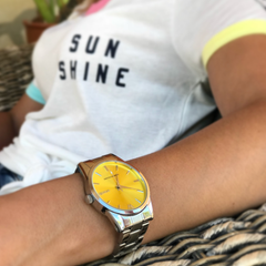 Woollers Reloj Dinasty Plateado Amarillo