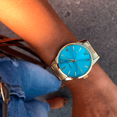 Reloj Woollers Dubali Dorado esfera Turquesa
