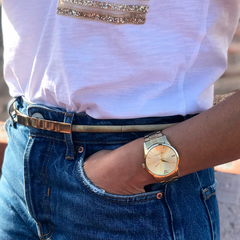 Reloj Woollers Empire Dorado Esfera Dorada sunray