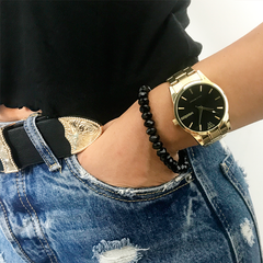 Reloj Woollers MAMBA Dorado Esfera Negra