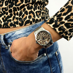 Woollers Reloj SilverPard esfera leopardo