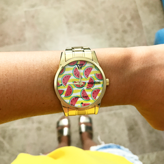 Woollers Reloj Sulawa Dorado Esfera estampada sandias