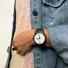 Woollers Reloj Wiliko negro esfera Flamencos