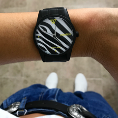 Woollers Reloj Zanzibar Esfera estampada cebra