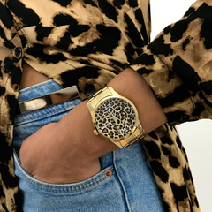 Reloj Woollers Goldpard dorado de leopardo