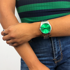 Reloj Woollers Tidali Plateado Verde
