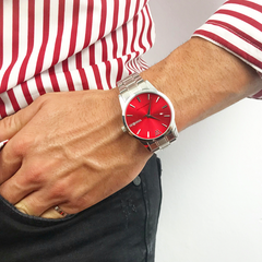 Woollers Reloj Venus Plateado Rojo